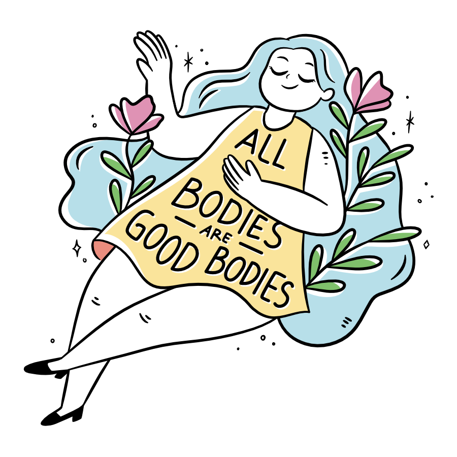 All Bodies Are Good Bodies Body Positivity Sticker, 3" x 3"