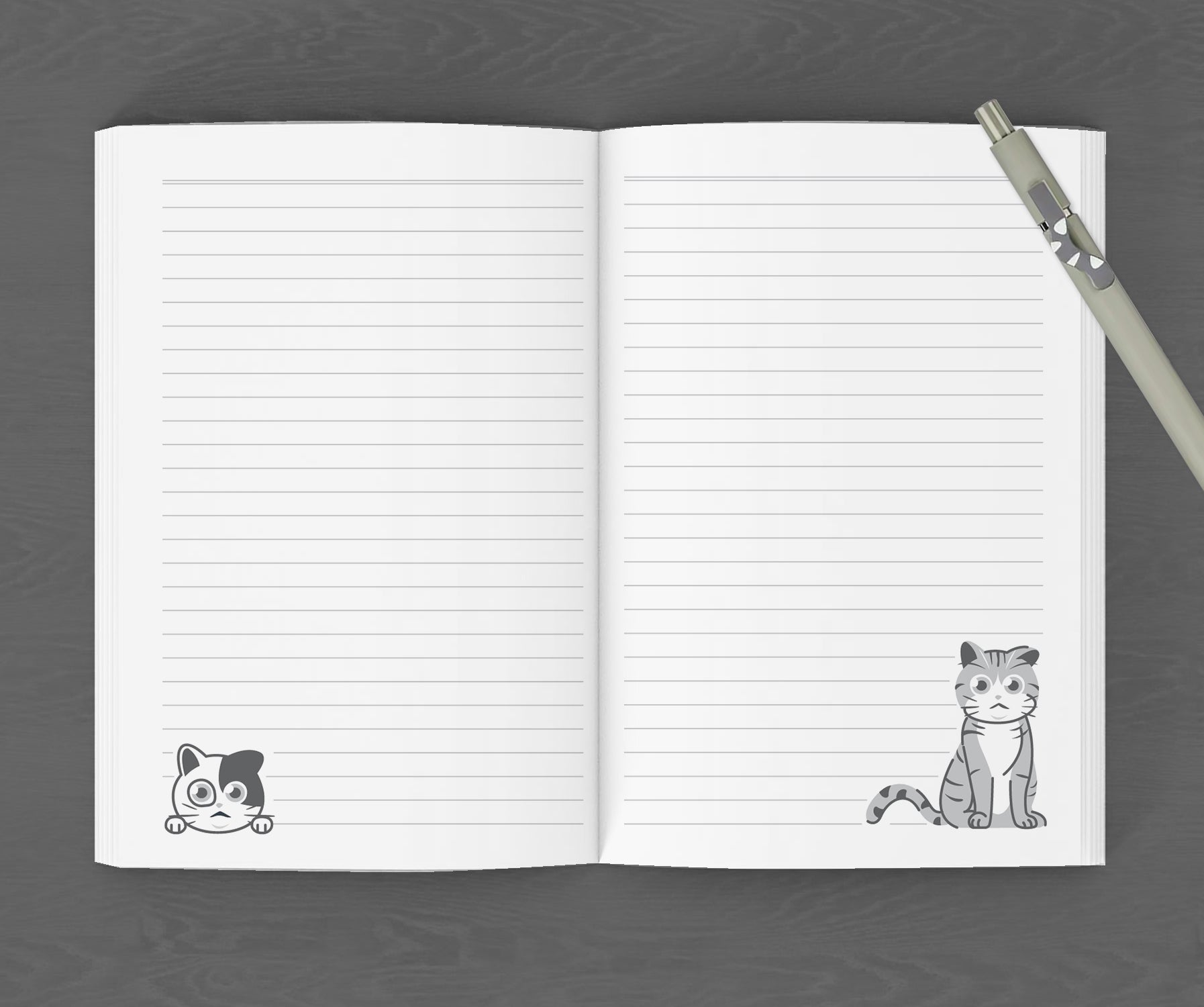 CAT NOTEBOOK: Fluffy Ginger White Cat Journal Notebook with Interior  Motifs. Perfect for Cat Lovers. 6 x 9 in. Blank lined. (Cat Notebooks)