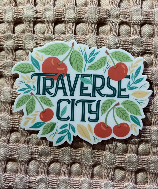 Traverse City Vinyl Sticker, 3" x 2.3"