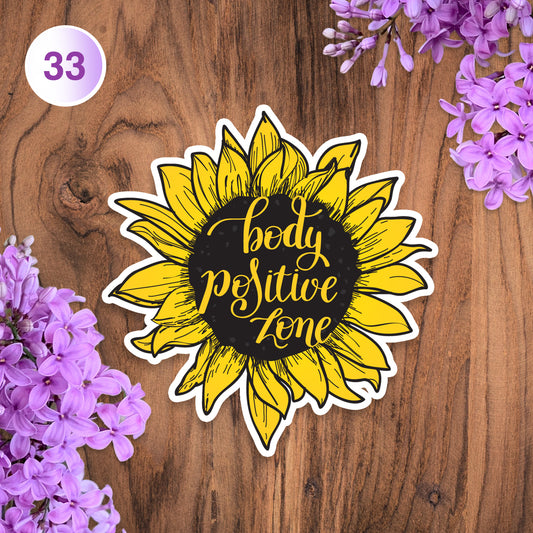Body Positive Zone Sunflower Body Positivity Sticker