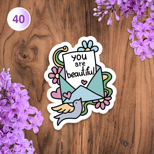 You Are Beautiful Body Positivity Sticker