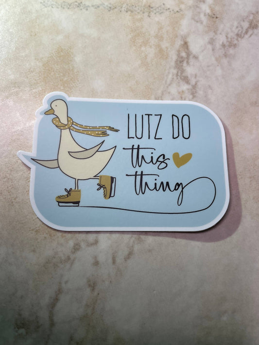 Lutz Do This Thing Figure Skating Sticker, 3" x 2"