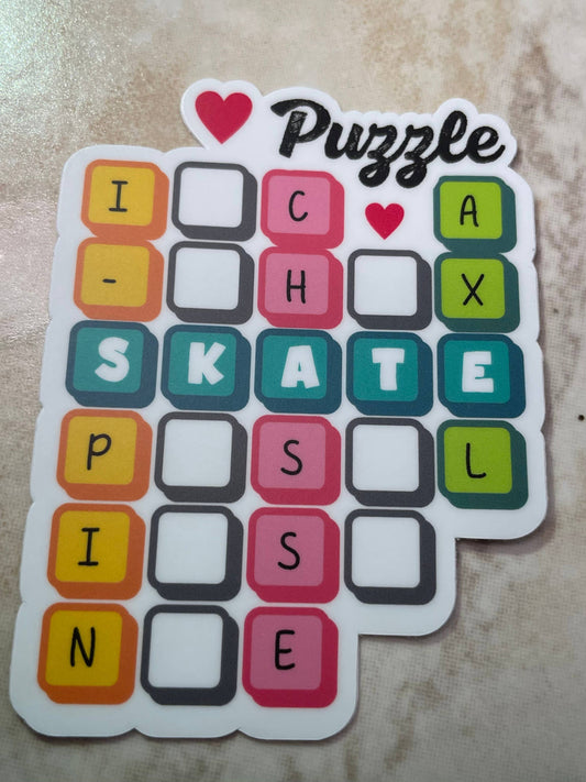 Figure Skating Puzzle Sticker, 2.25" x 3"