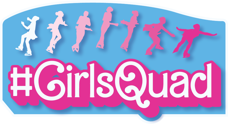 GirlsQuad Figure Skating Sticker, 4" x 2.2"