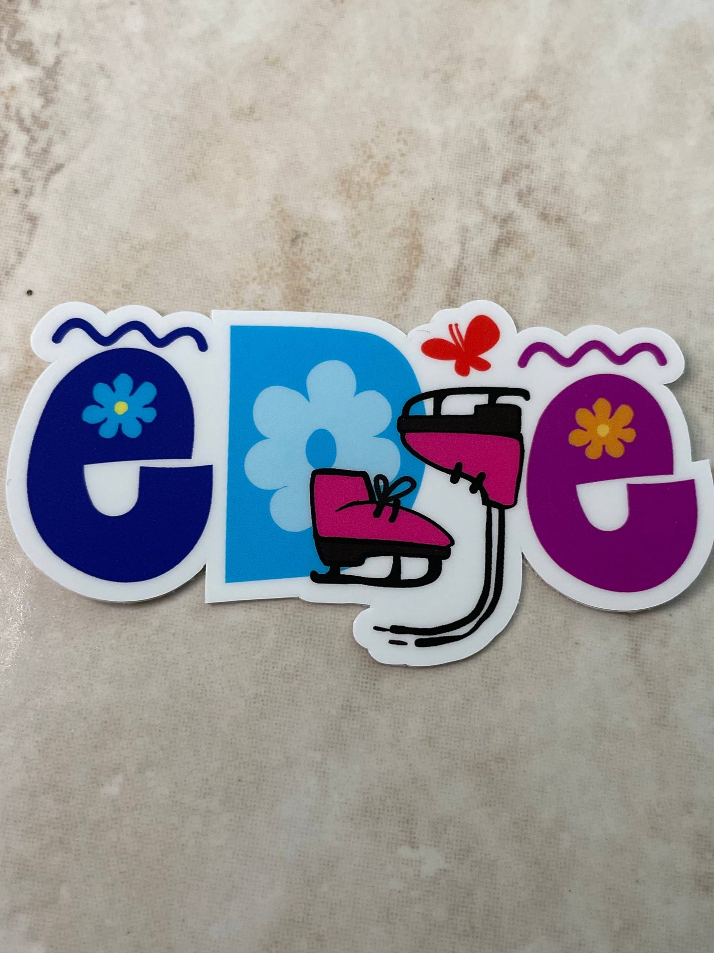 Figure Skating EDGE Sticker, 3" x 1.7"