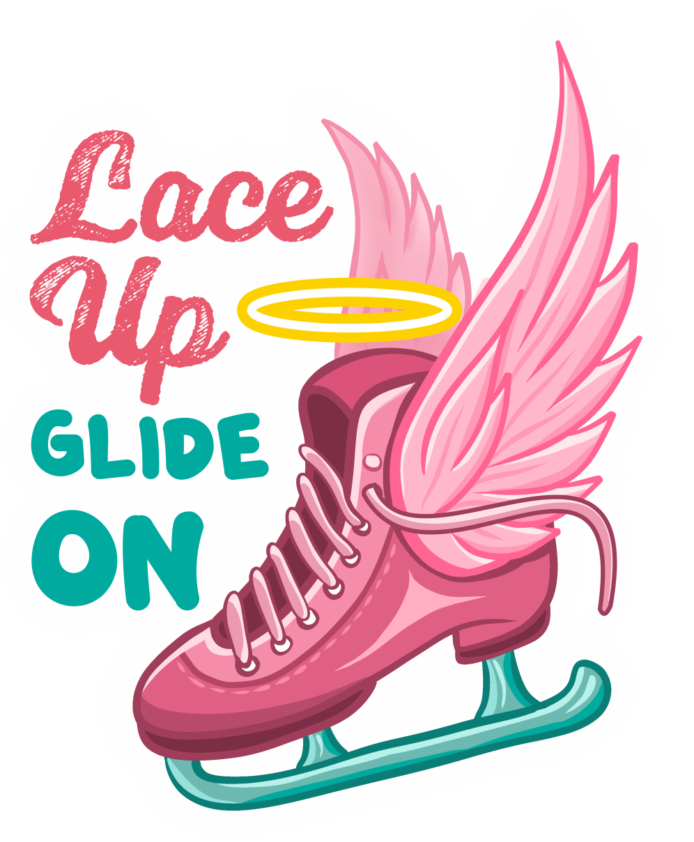 Lace Up, Glide On Figure Skating Sticker, 2.5" x 3"