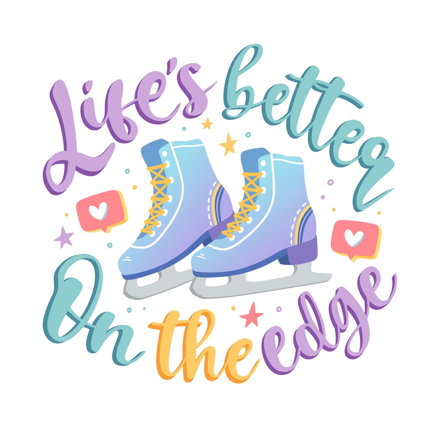Life's Better On The Edge Figure Skating Sticker, 3" x 3"