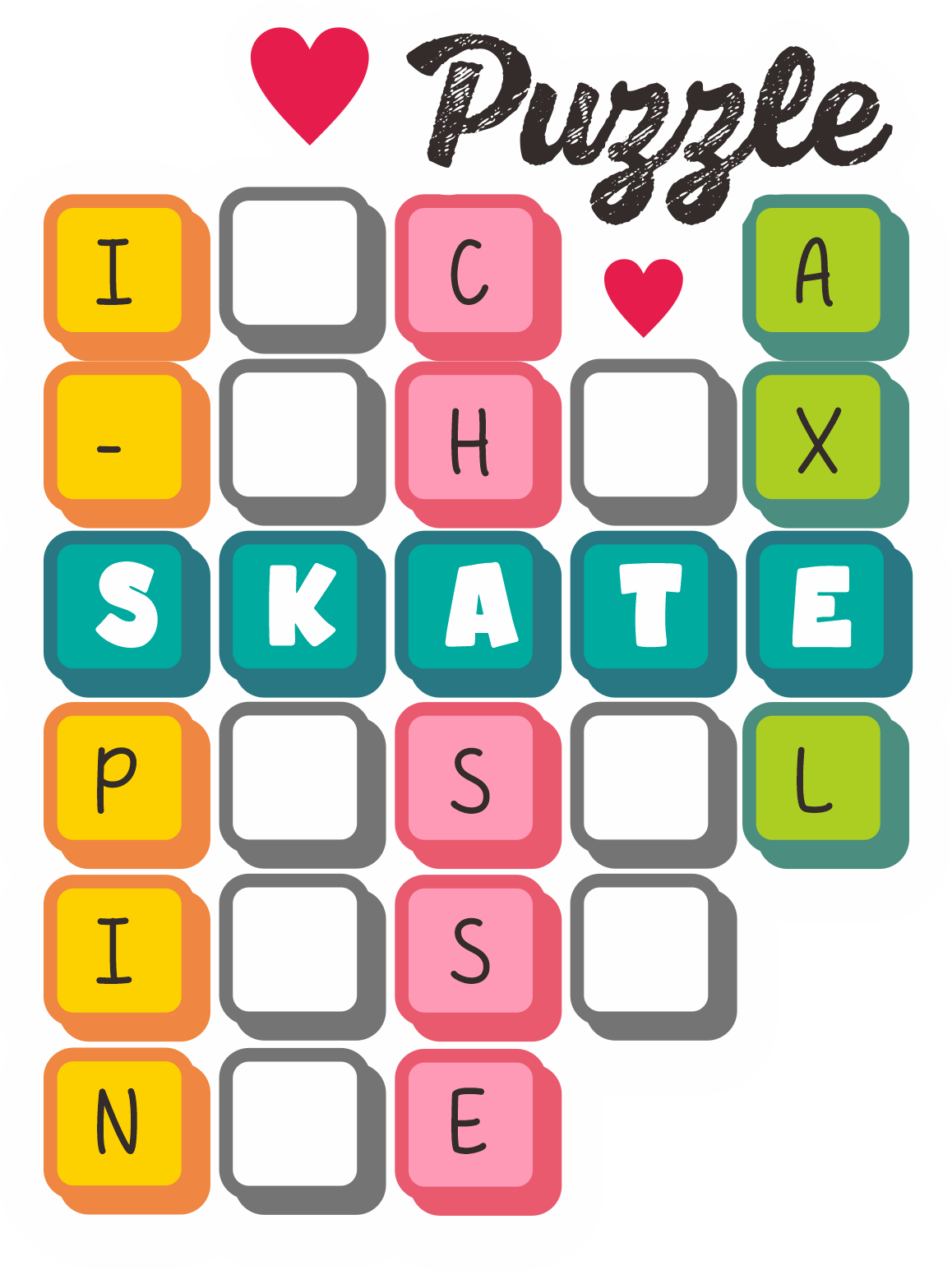 Figure Skating Puzzle Sticker, 2.25" x 3"