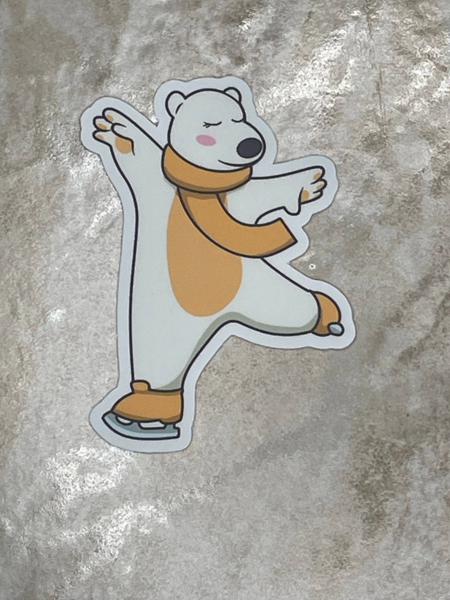 Polar Bear Figure Skating Sticker