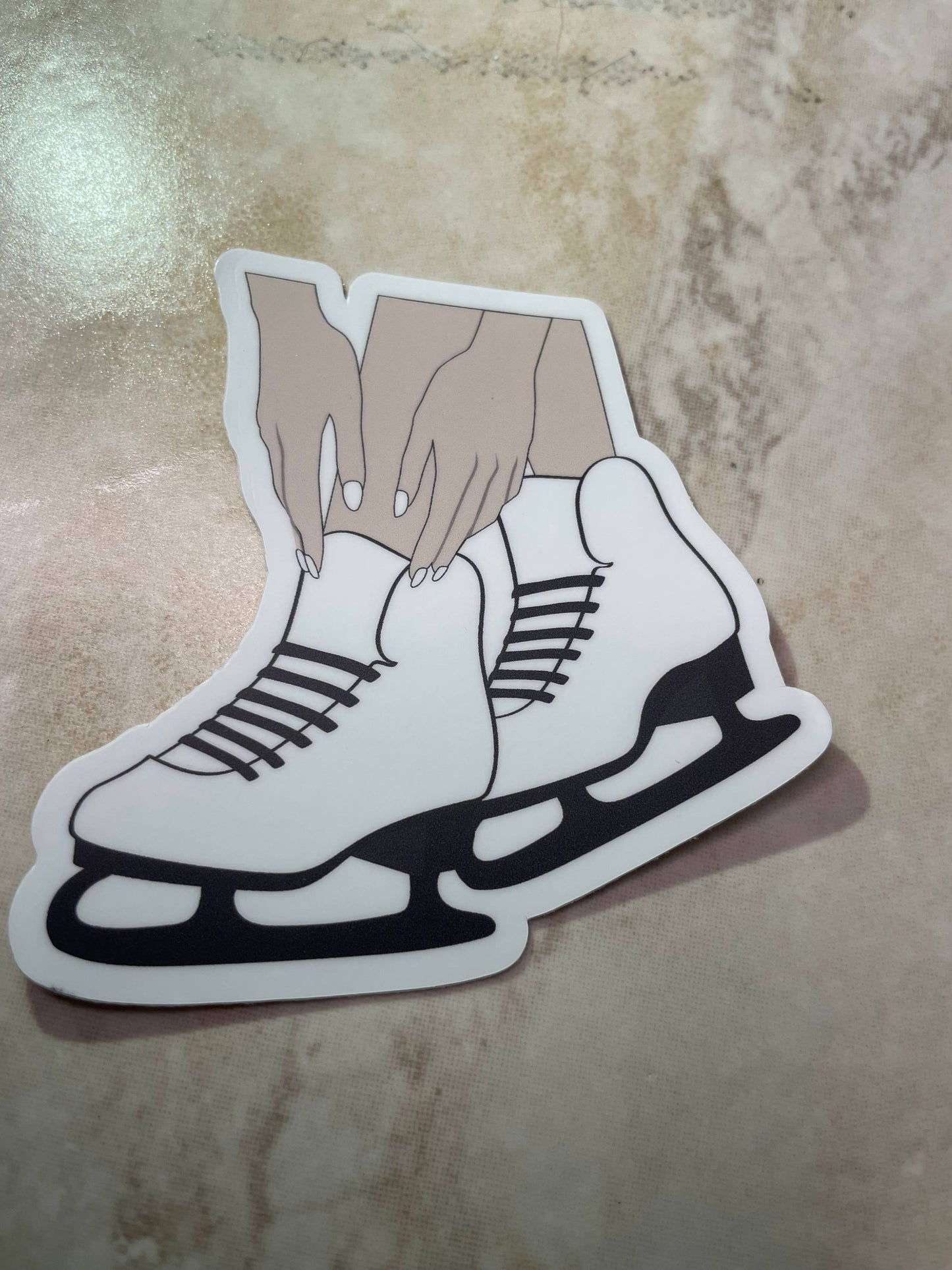 Lacing Up Figure Skating Sticker, 2.8" x 3"