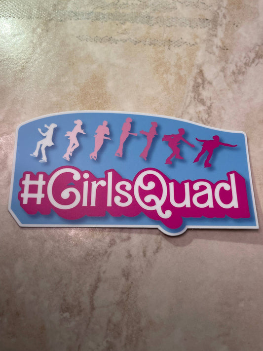 GirlsQuad Figure Skating Sticker, 4" x 2.2"