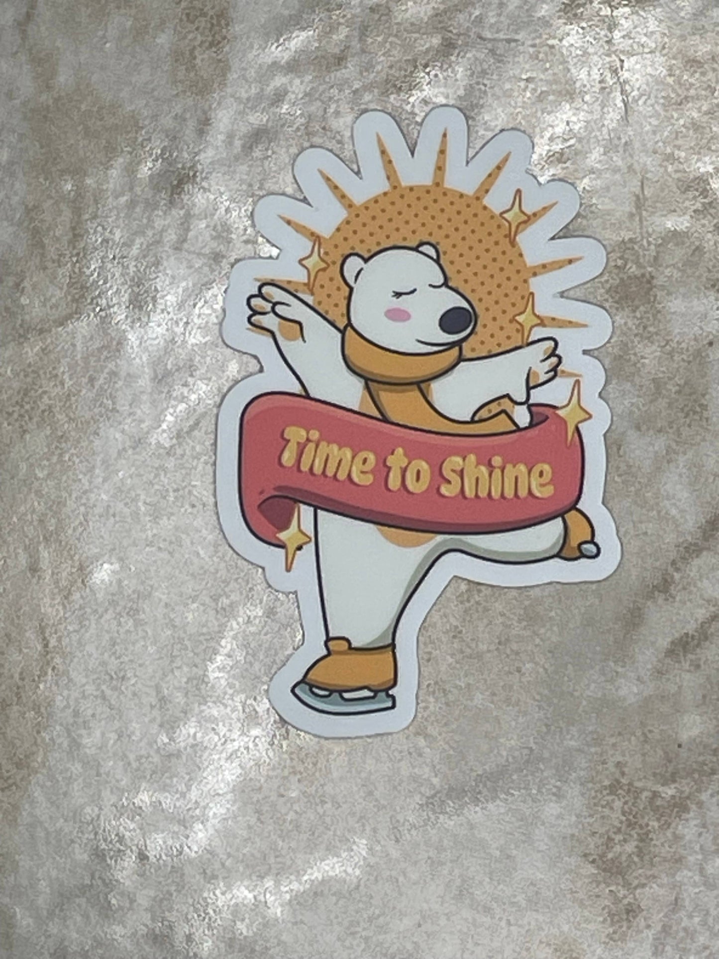 Time to Shine Polar Bear Figure Skating Sticker
