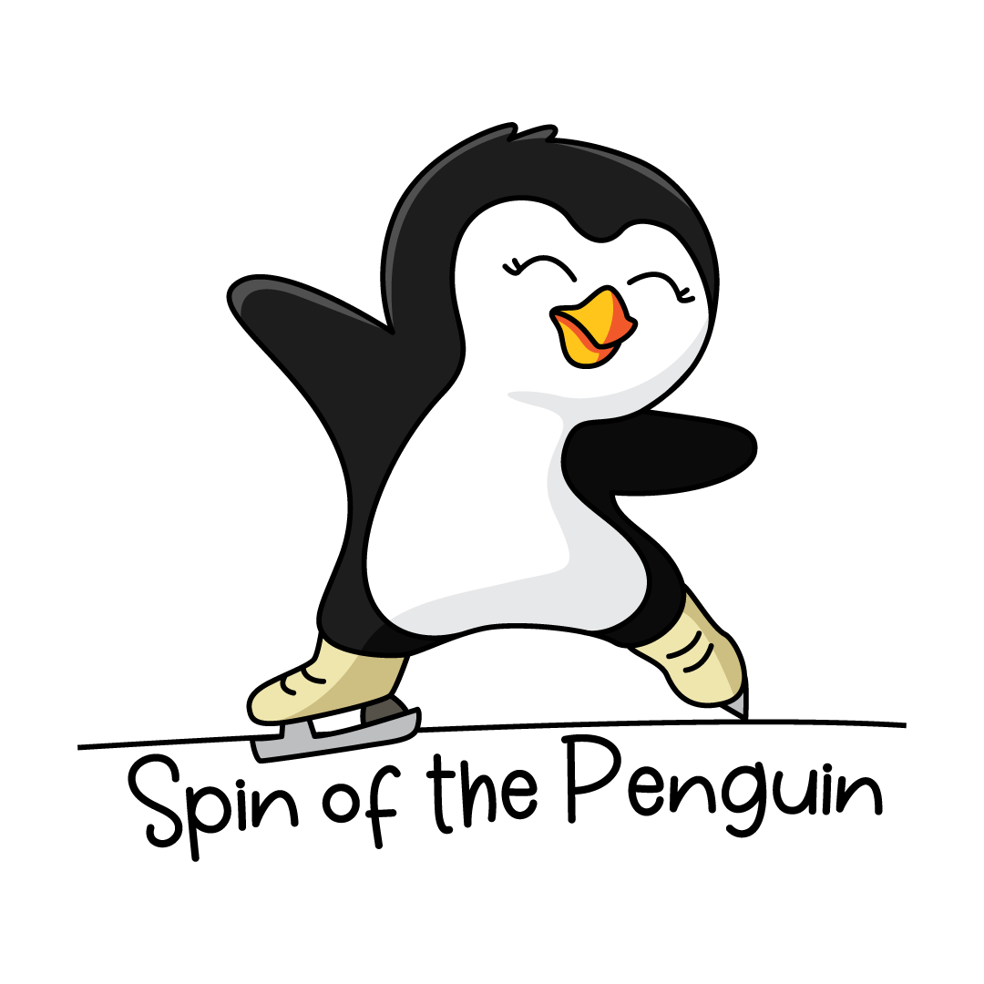Spin of The Penguin Figure Skating Sticker, 3" x 2.7"