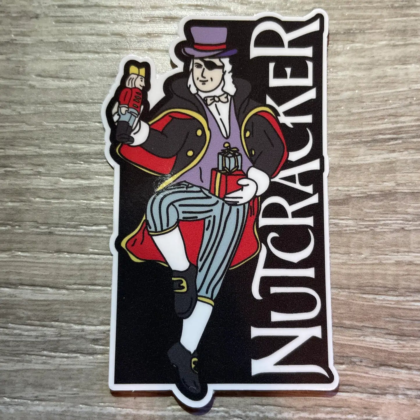 Nutcracker Ballet Drosselmeyer Vinyl Dance Sticker, 1.8" x 3