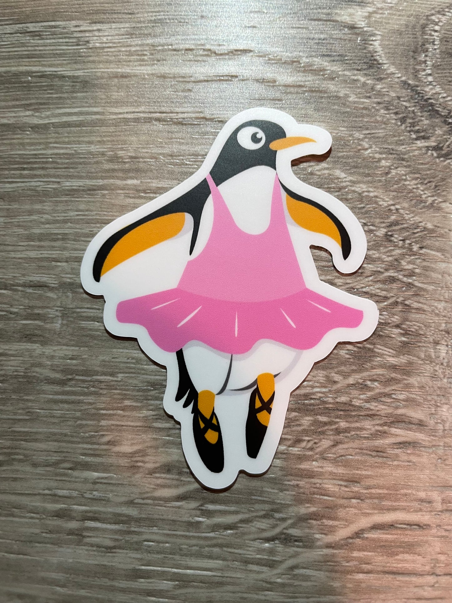 Penguin Ballerina Valentine's Sticker, 2.4" x 3"
