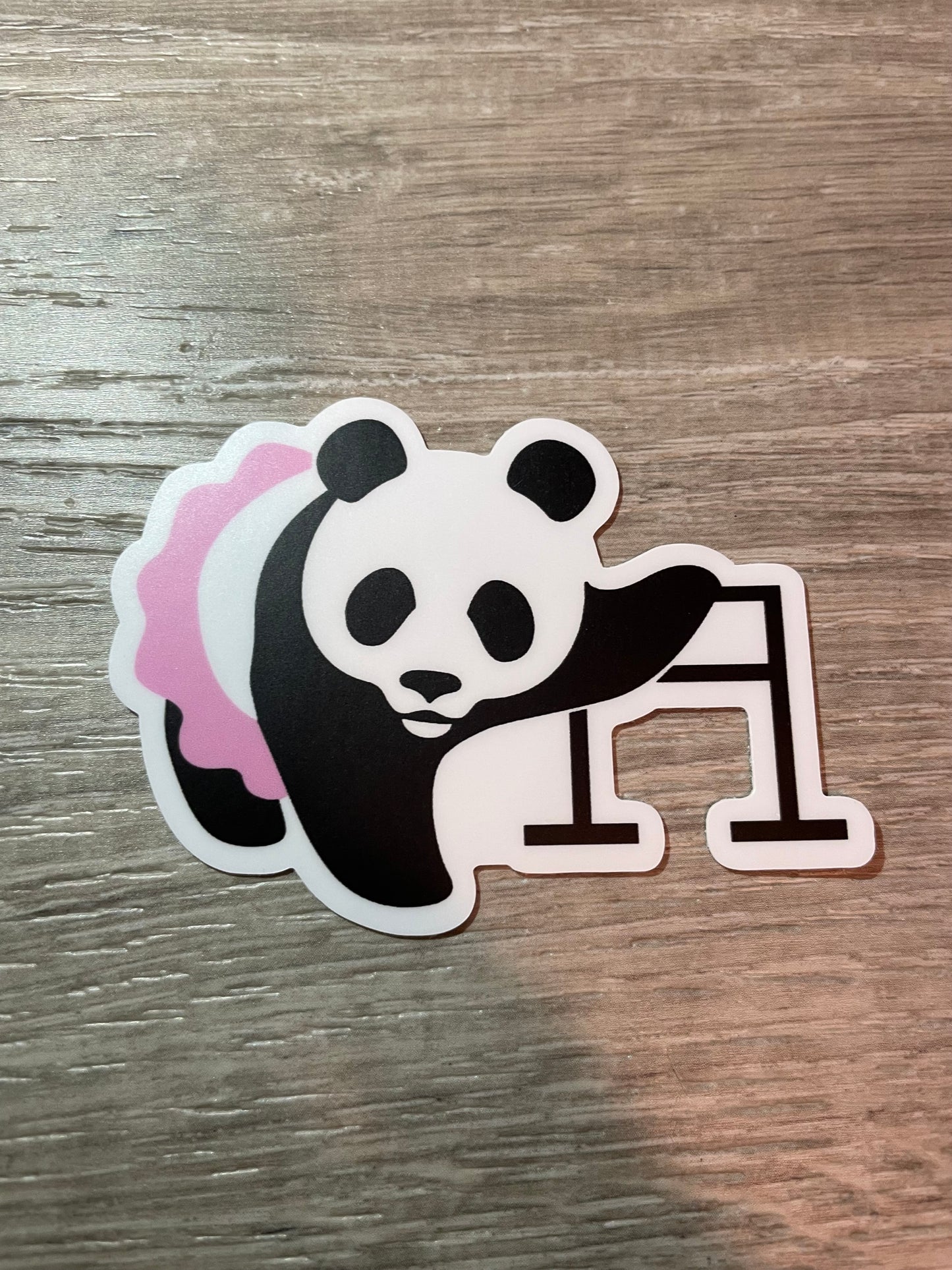 Panda Ballerina Valentine Dance Sticker, 3" x 2.2"