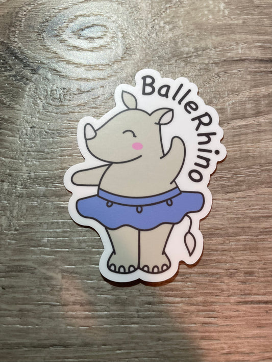 BalleRhino Dance Ballet Sticker, 2.3" x 3"