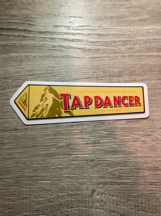 Tap Dancer Parody Vinyl Sticker, 4" x 1.6"