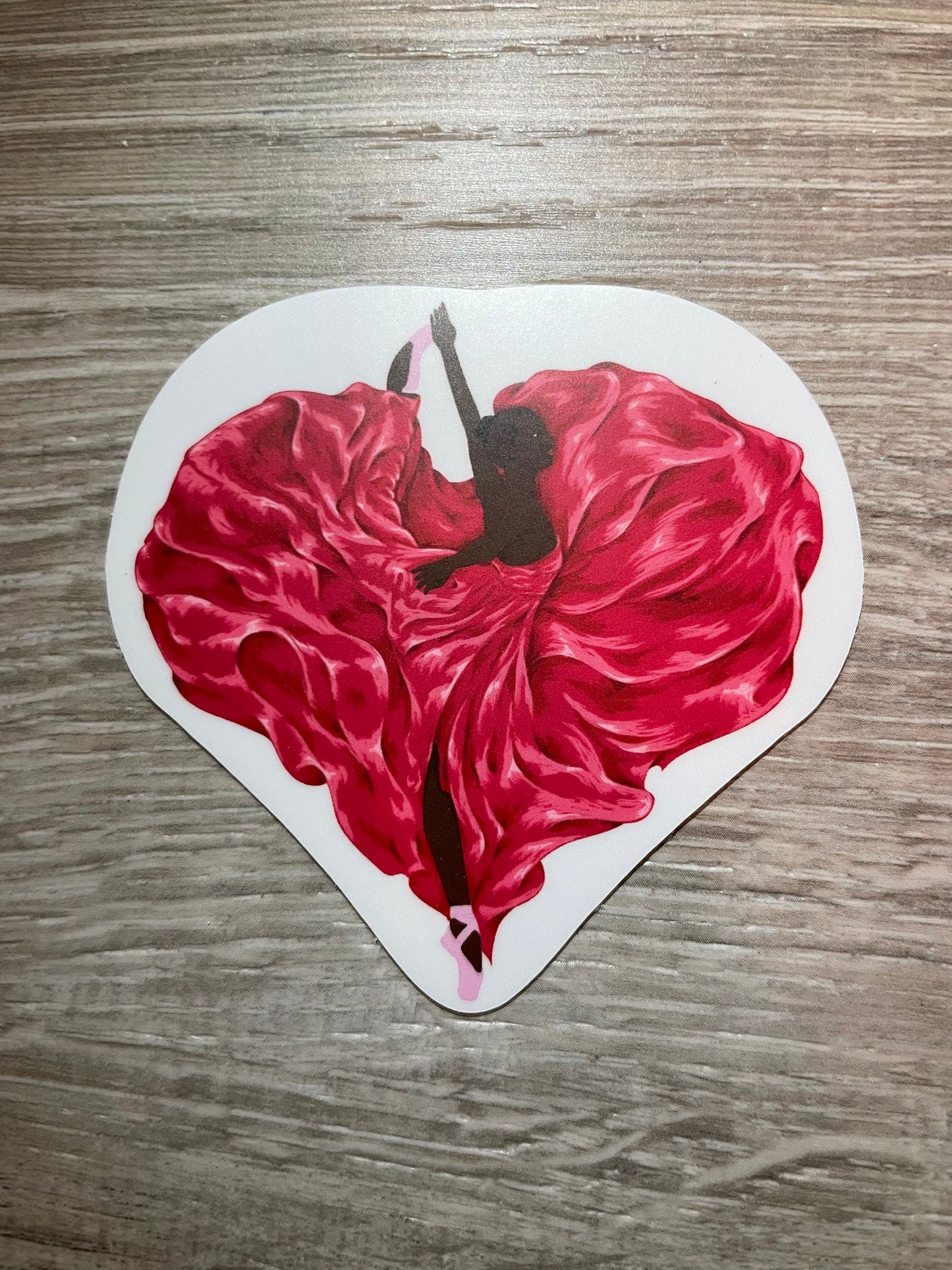 Heart of the Dancer Valentine  Sticker, 3" x 2.9"