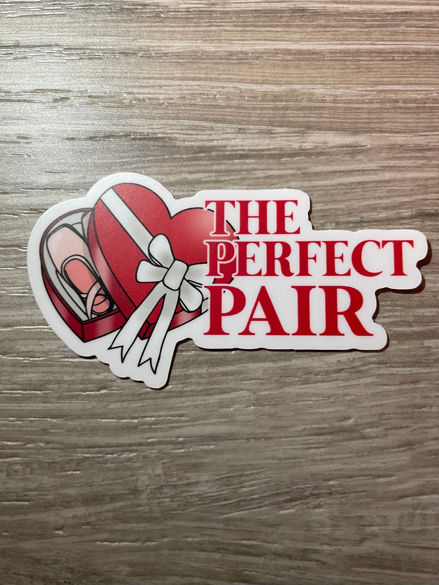 The Perfect Pair Dance Valentine Vinyl Sticker, 3" x 1.7"