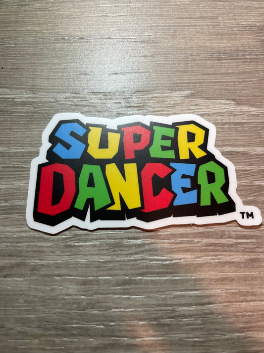 Super Dancer Parody Vinyl Sticker, 3" x 1.6"