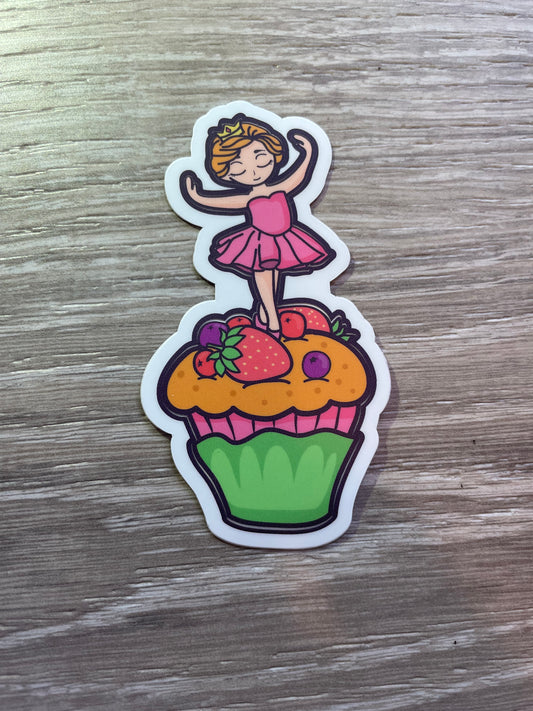 Ballerina Cupcake Dance Sticker