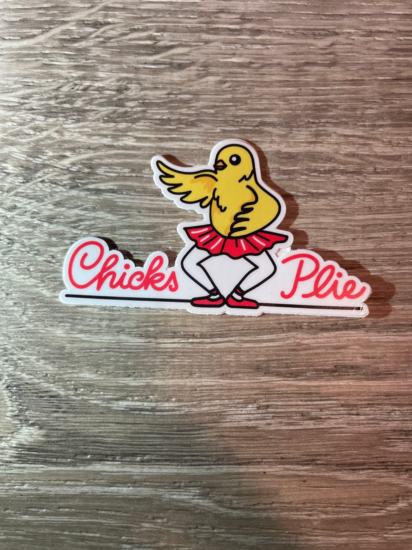 Chicks Plie Vinyl Dance Sticker, 3" x 1.8"