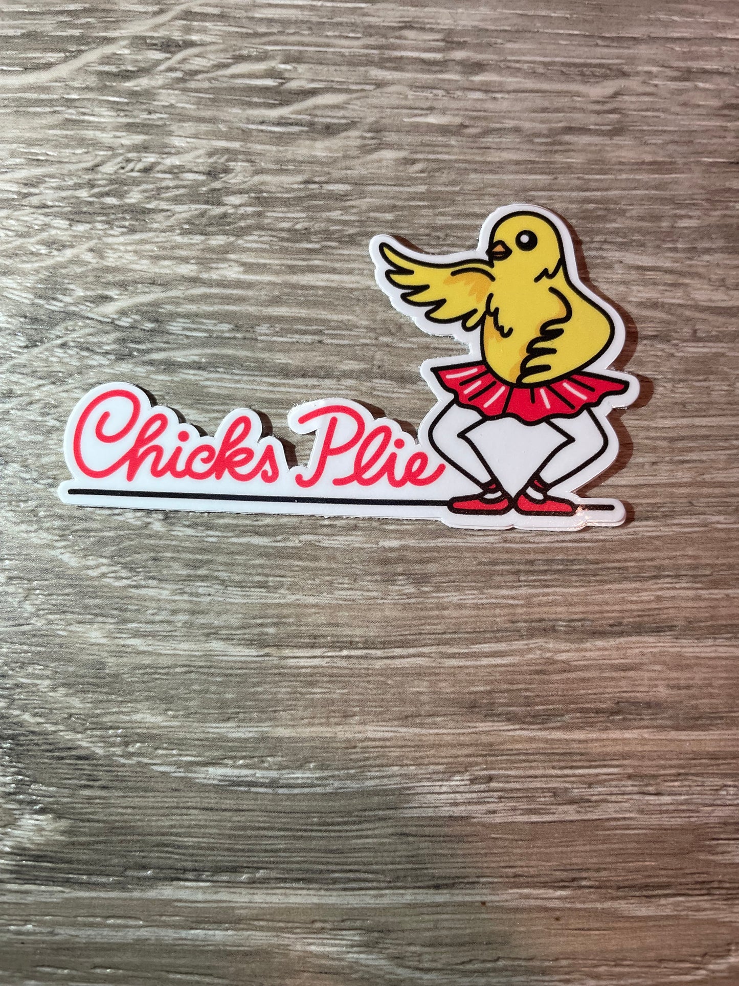 Chicks Plie Vinyl Dance Sticker, 3" x 1.8"