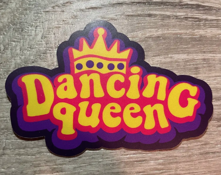 Dancing Queen Dance Vinyl Sticker, 3" x 2"