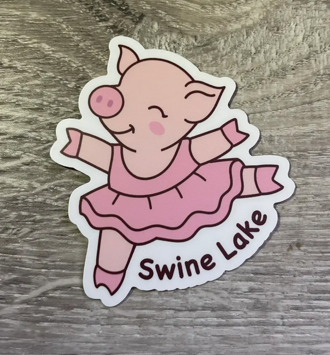 Swine Lake Piggy Ballet Sticker