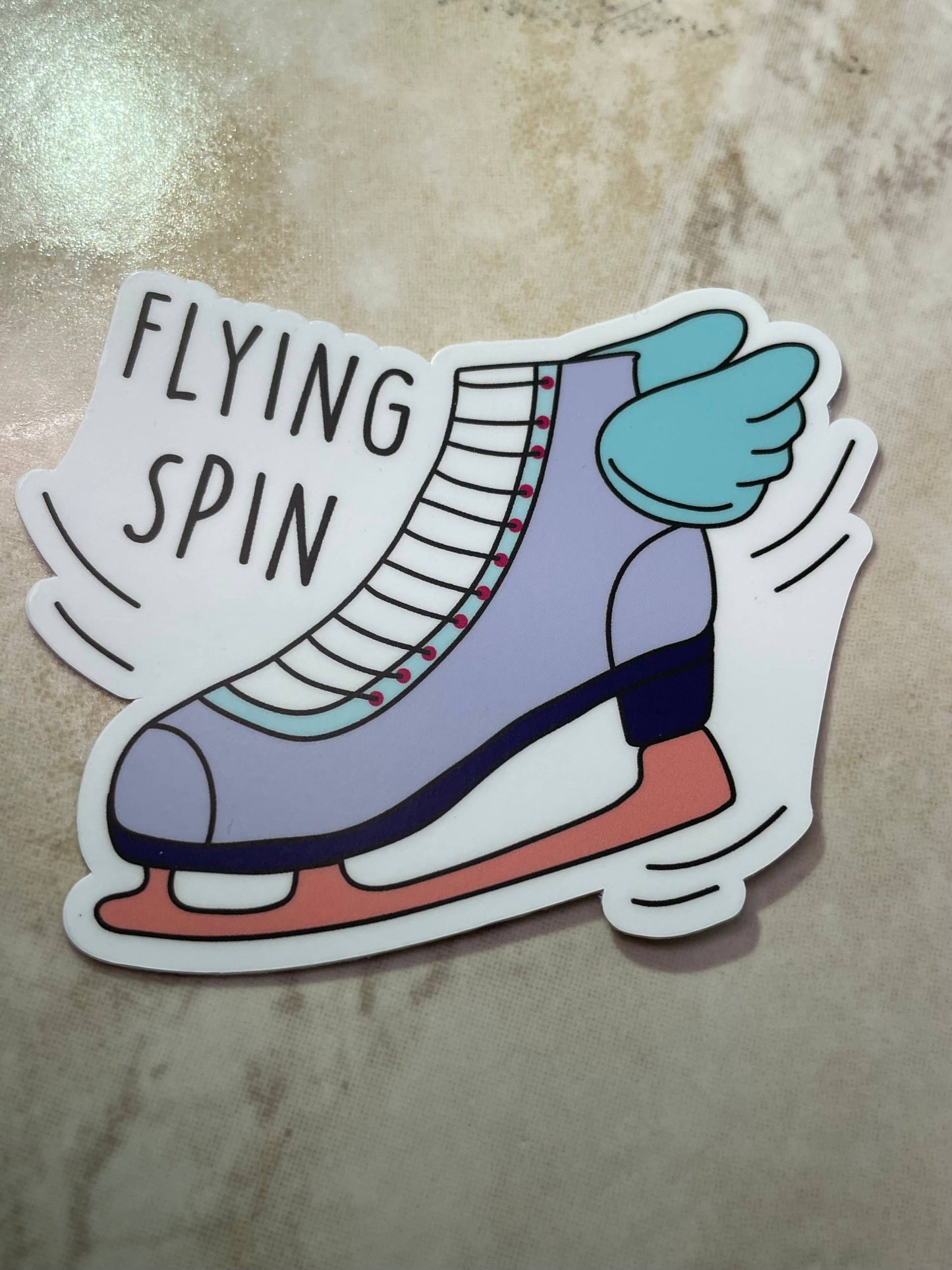 Figure Skating Flying Spin Sticker, 3" x 2.9"