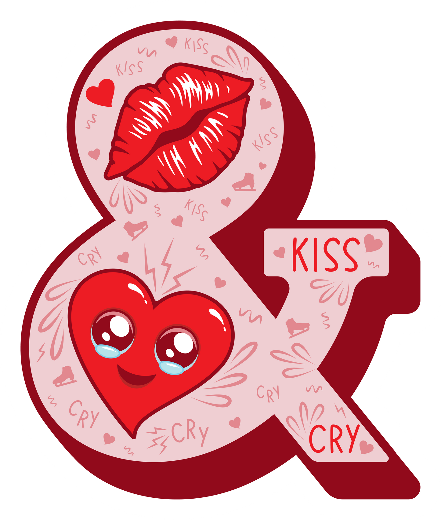 Kiss & Cry Figure Skating Sticker, 2.6" x 3"
