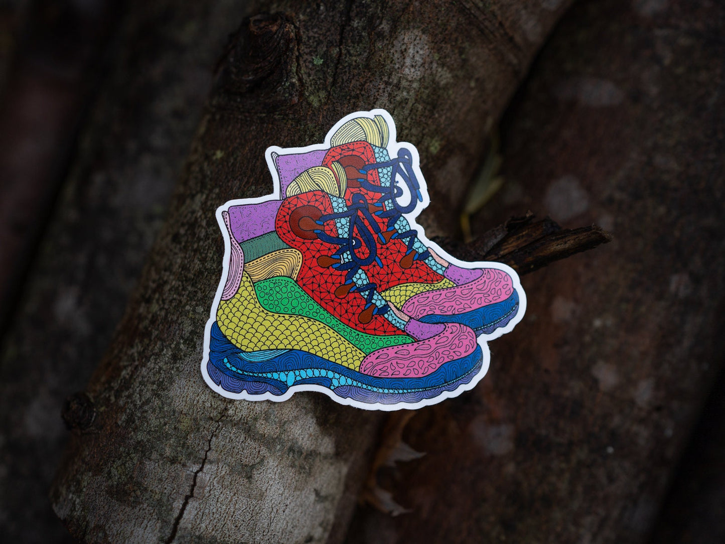 Hiking Boots Vinyl Sticker, Vinyl Decal, Laptop Sticker, Camping Sticker, Gifts For Campers, RV Life, Outdoors