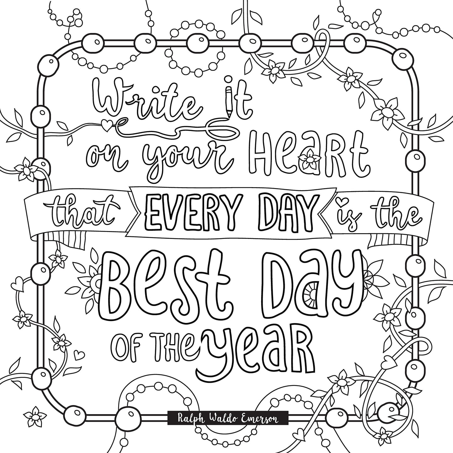 Encouragements: A Meditative Coloring Journal w/ 8 Mini Stickers