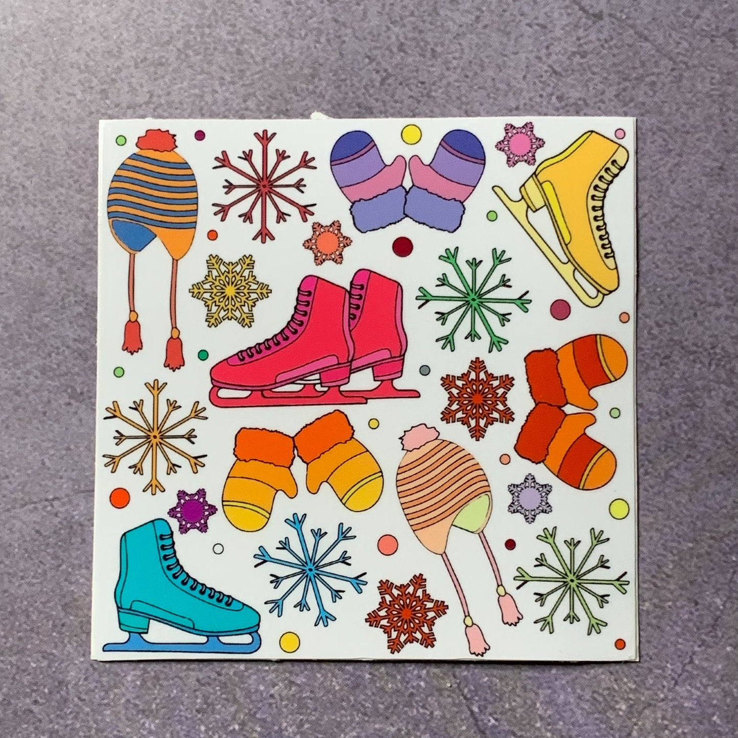 Skate Winter Scene Vinyl Sticker