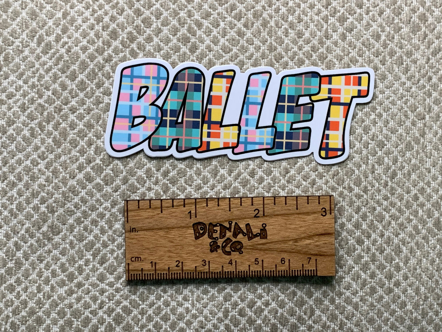 Plaid Ballet Vinyl Sticker, Vinyl Decal, Laptop Sticker, Dance Sticker, Gifts For Dancers,