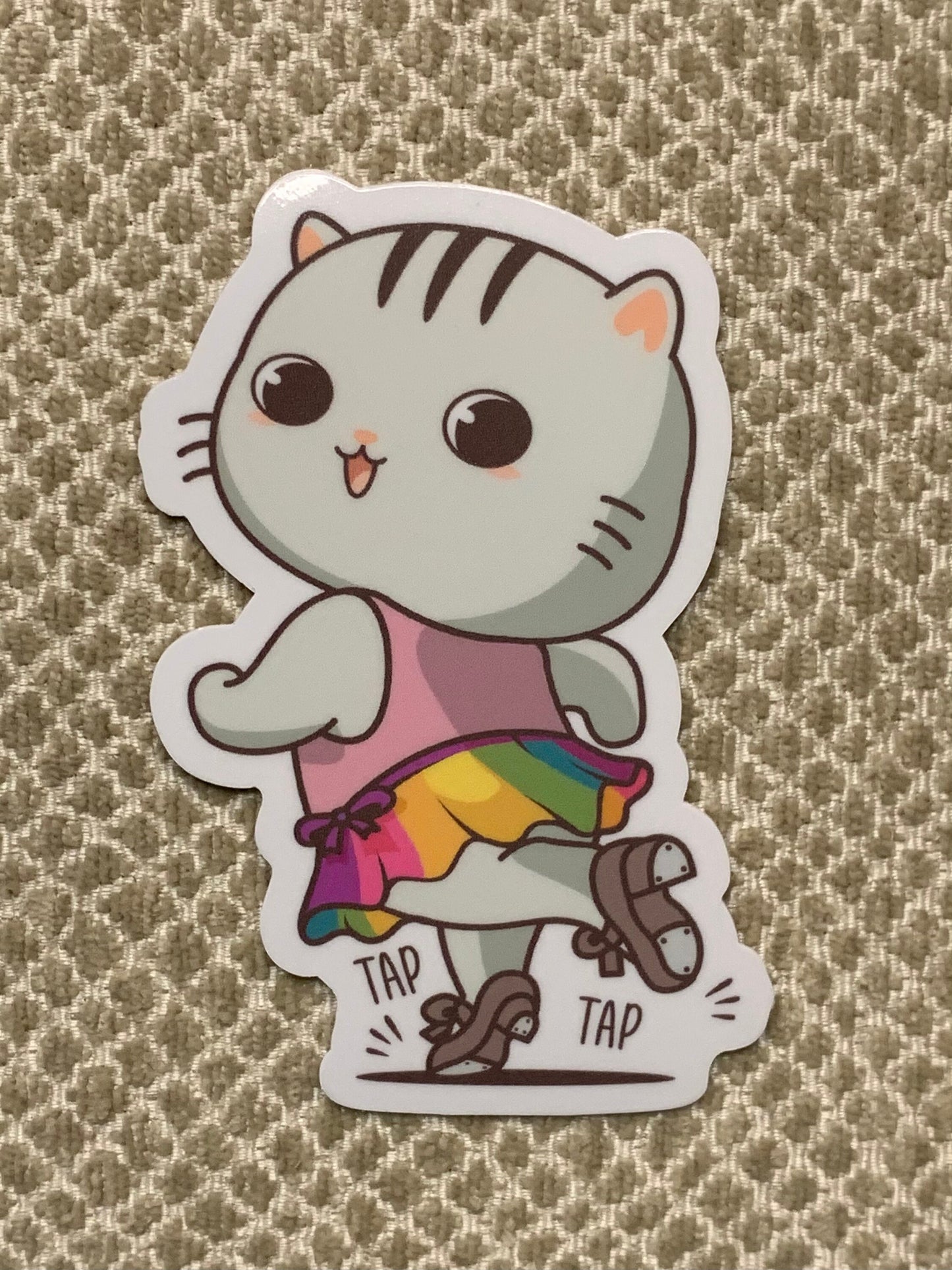 Tap Kitty Dance Vinyl Sticker, Vinyl Decal, Laptop Sticker, Dance Sticker, Gifts For Dancers,