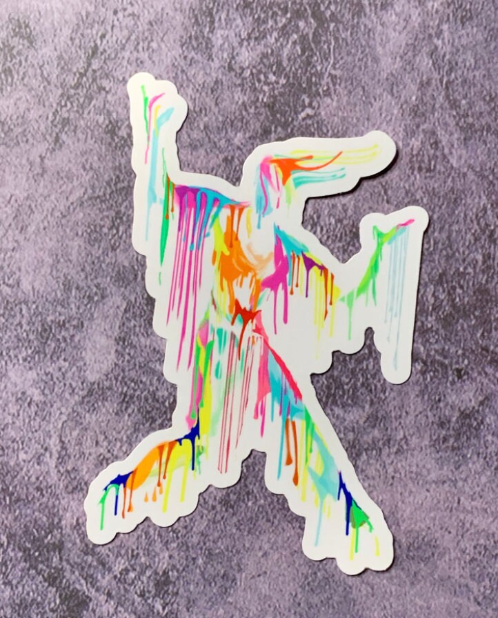 Paint Splash Dancer 1 Sticker, Vinyl Decal, Laptop Sticker, Dance Sticker, Gifts For Dancers, Ballet Gifts