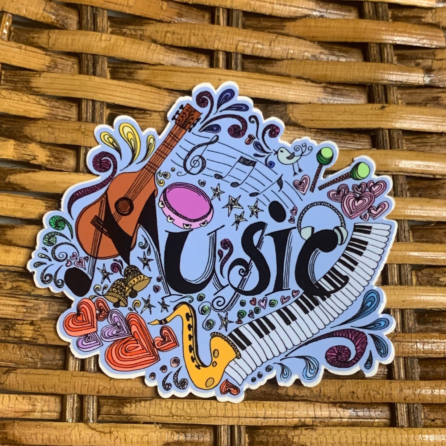 Music Collage Vinyl Sticker