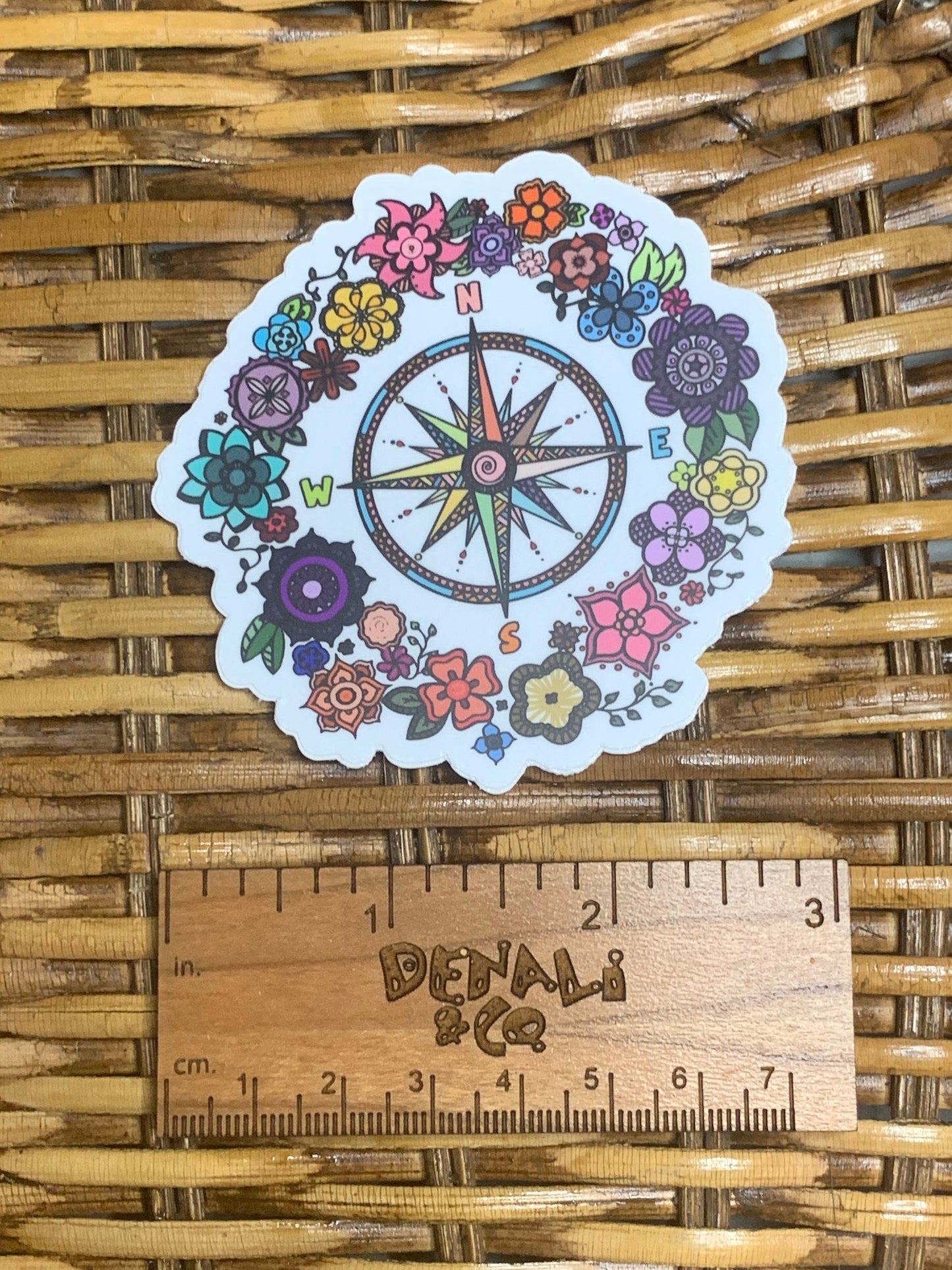 Compass Vinyl Sticker, Camping Sticker, Gifts for Nature Lovers