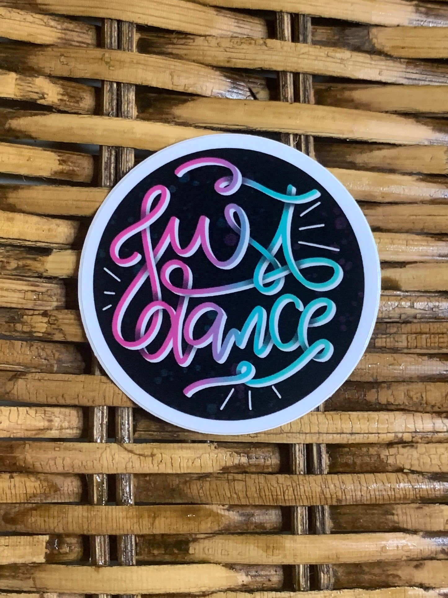 Just Dance Mini Circle Vinyl Sticker, Vinyl Decal, Laptop Sticker, Dance Sticker, Gifts For Dancers, Ballet Gifts