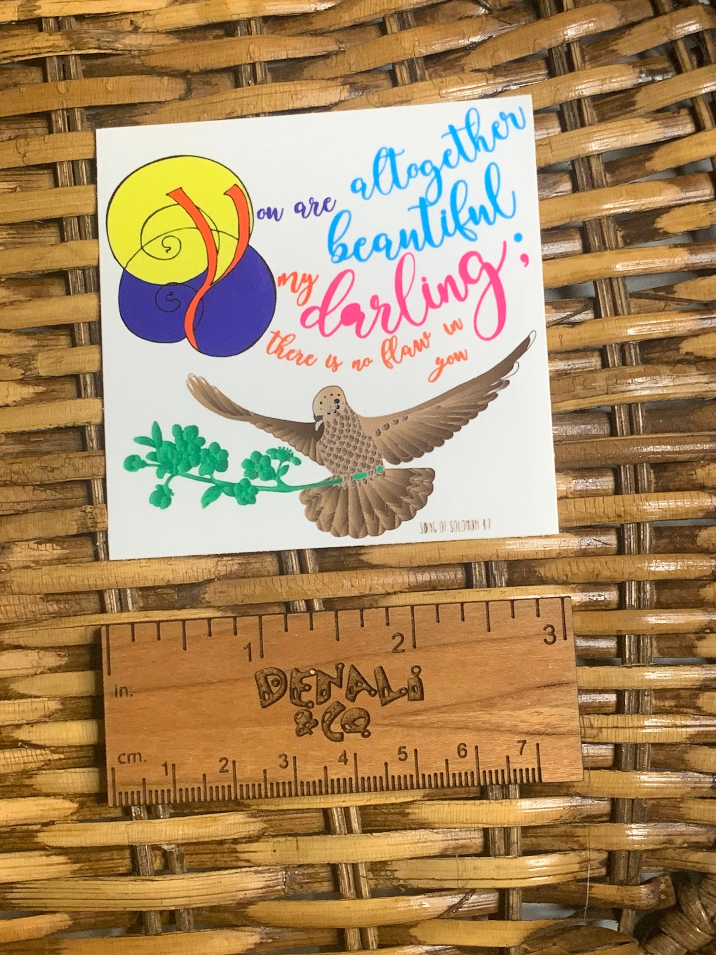 You Are Altogether Beautiful My Darling, There Is No Flaw In You Vinyl Sticker, Vinyl Decal, Laptop Sticker, Recovery Sticker, Encouragement