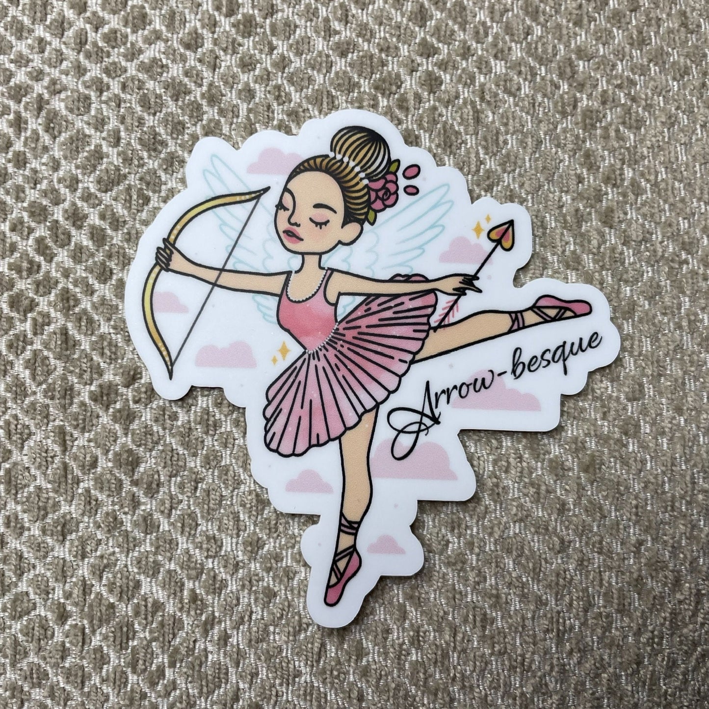 Arrow-besque Dance Cupid Vinyl Sticker, Dance Sticker, Ballet Stickers, Gifts for Dancers
