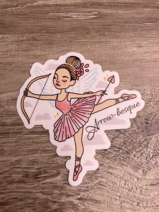 Arrow-besque Dance Cupid Vinyl Hologram Sticker, Dance Sticker, Ballet Stickers, Gifts for Dancers