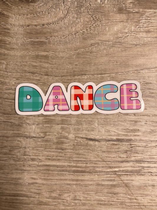 DANCE Plaid Vinyl Sticker, Vinyl Decal, Laptop Sticker, Dance Sticker, Gifts For Dancers,