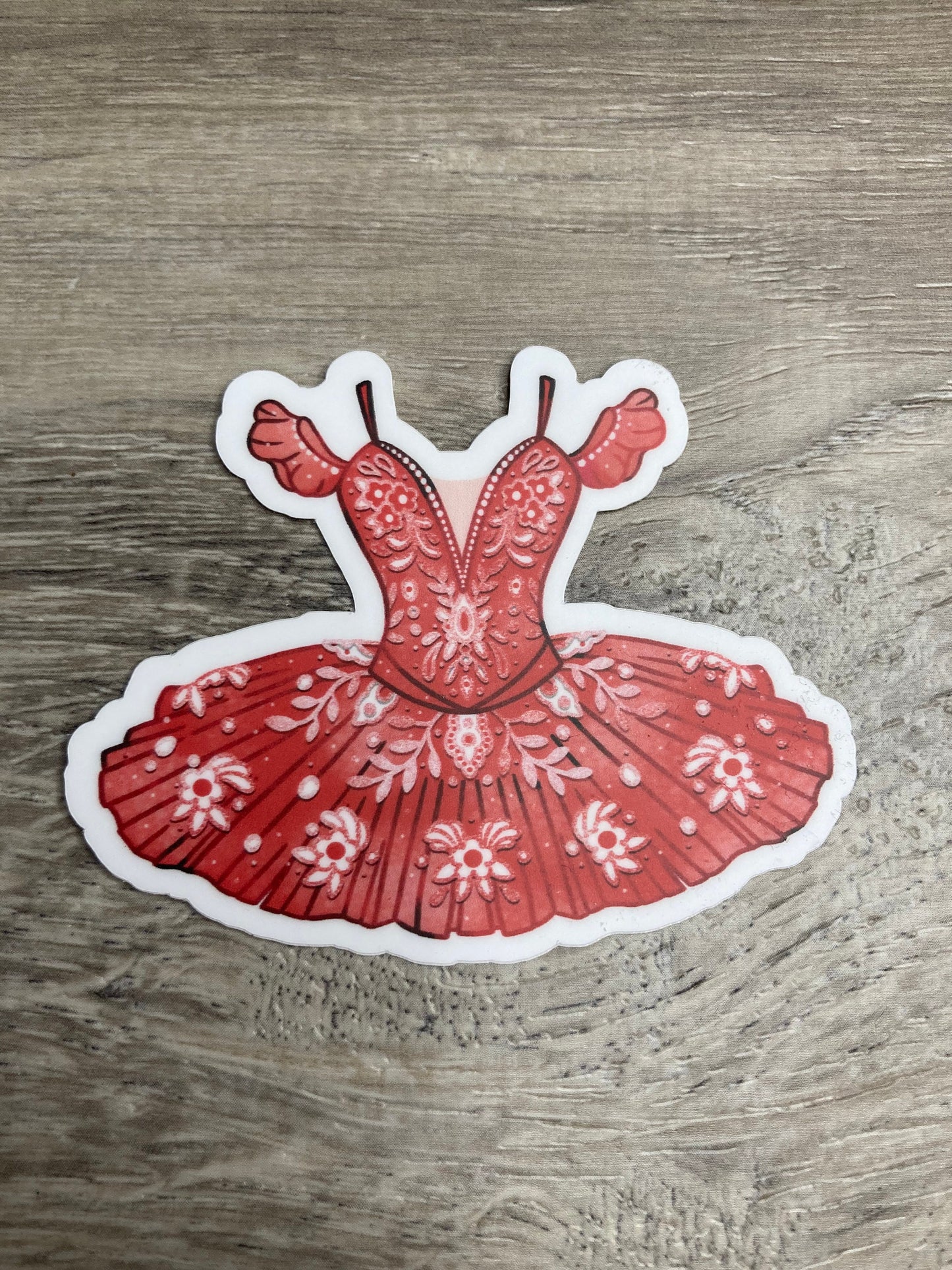 Red Tutu Valentine Dance Sticker, Dance Sticker, Ballet Stickers, Gifts for Dancers