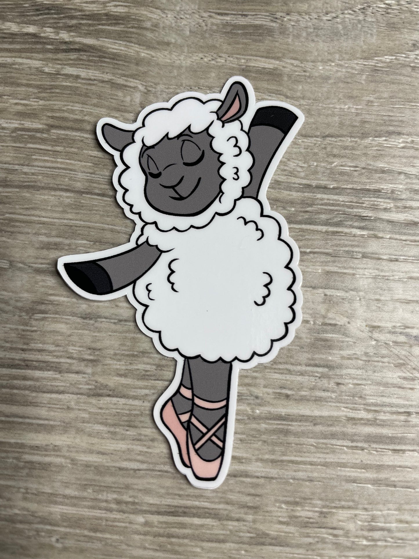 Little Lamb On Pointe Vinyl Sticker, Vinyl Decal, Laptop Sticker, Gifts for Her, Dance Sticker