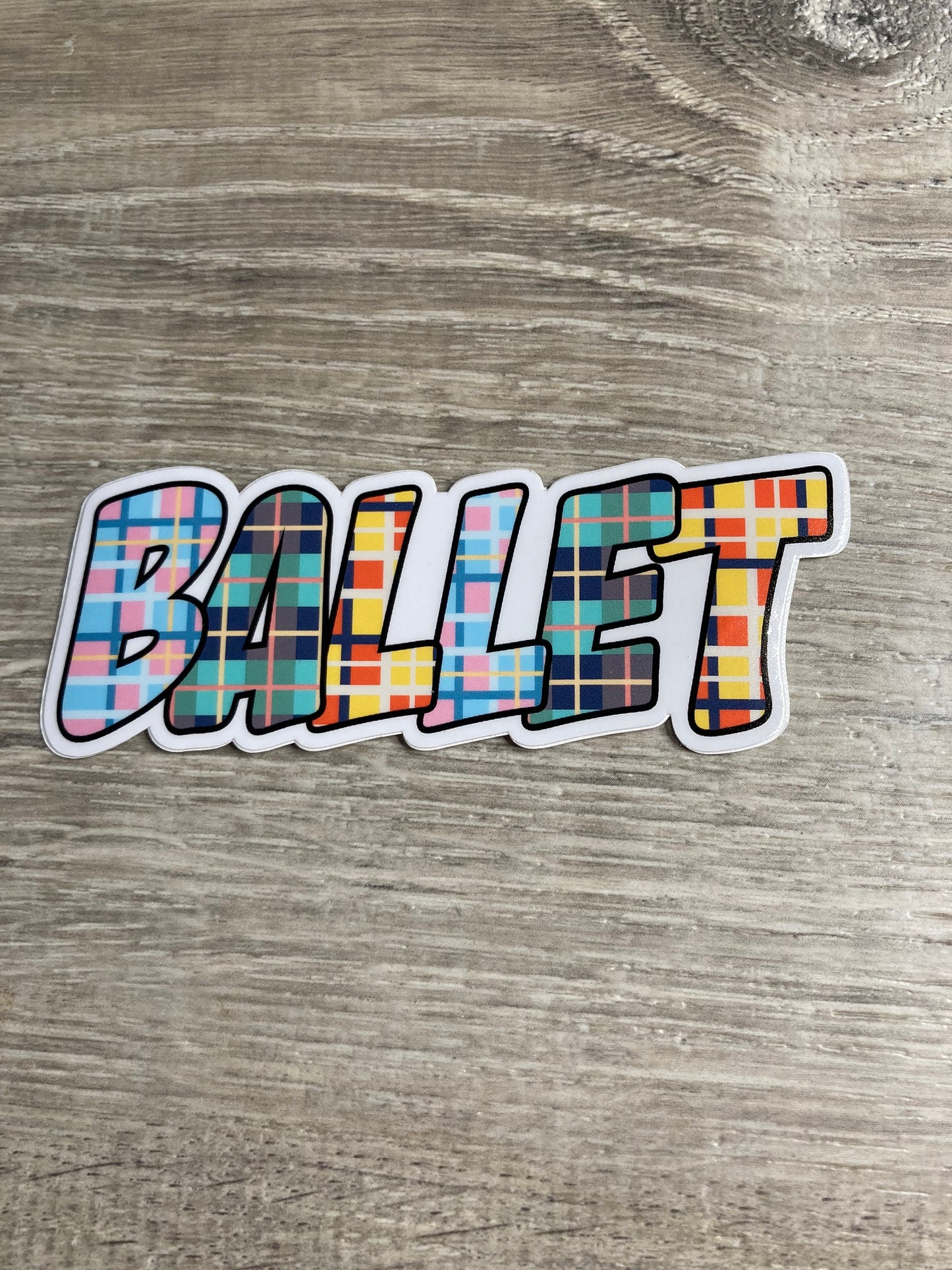 Plaid Ballet Vinyl Sticker, Vinyl Decal, Laptop Sticker, Dance Sticker, Gifts For Dancers,