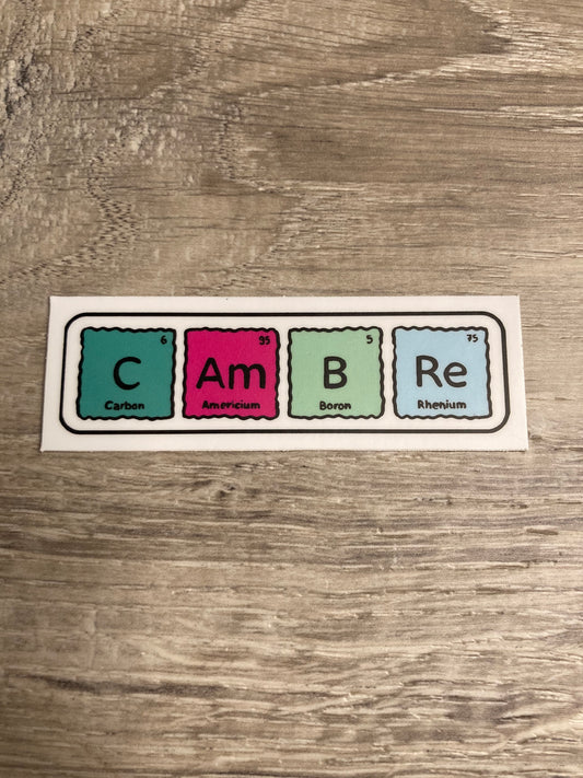 Cambre Periodic Table Vinyl Sticker,Vinyl Decal, Laptop Sticker, Dance Sticker, Gifts For Dancers, Ballet Gifts, Nutcracker Gifts