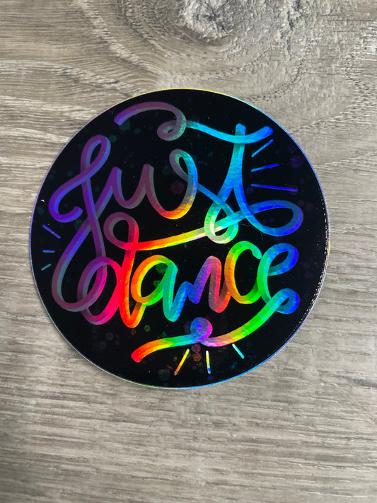 Just Dance Circle Vinyl Sticker, Vinyl Decal, Laptop Sticker, Dance Sticker, Gifts For Dancers, Ballet Gifts